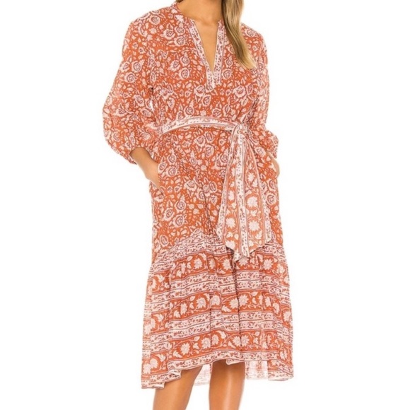 Cleobella Sara Midi Dress in terracotta NWT - Picture 2 of 7